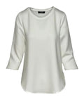 Zofi 3/4 Sleeve Top White - Back of the Bay Boutique