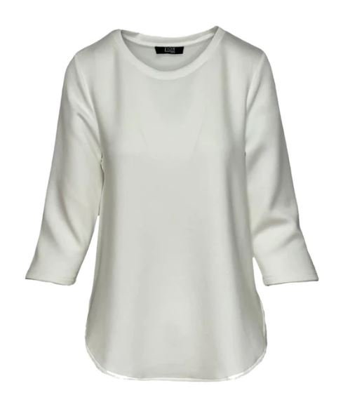 Zofi 3/4 Sleeve Top White - Back of the Bay Boutique